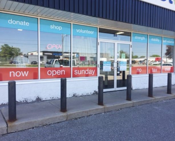 Custom window graphics for store front-white vinyl decals